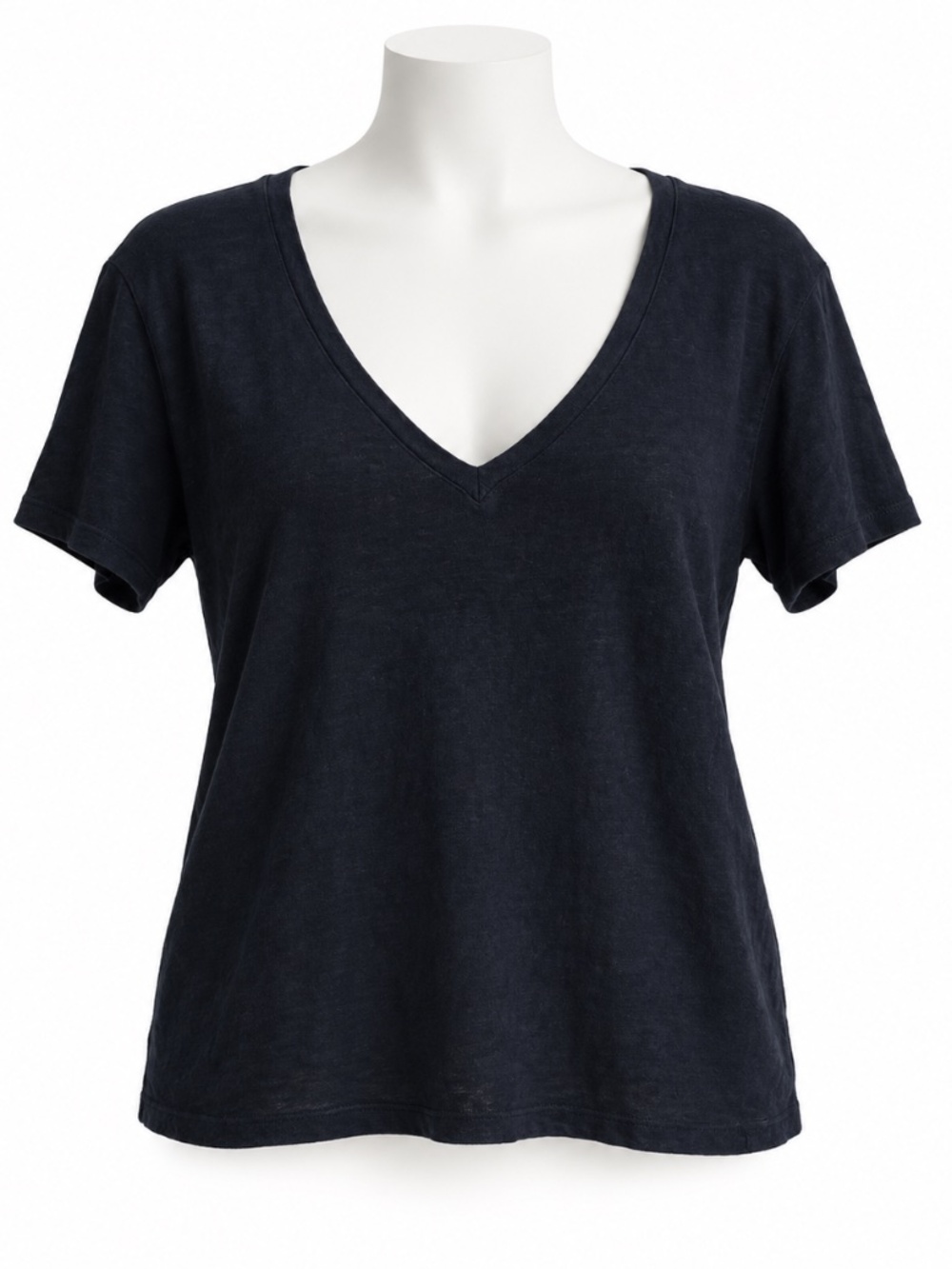 Vince 100% Linen Wide V-Neck Tee — Medium